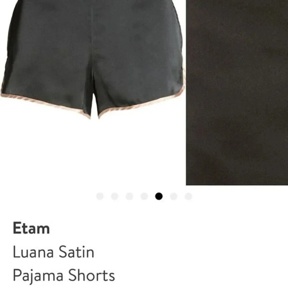 NWOT ETAM “LUANA” SATIN PJ SHORTS BLUSH/BLACK SIZE LARGE - Picture 4 of 12